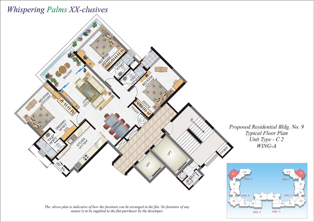 1291 Oth Floor Plan II - Whispering Palms Exclusive, Kandivali East