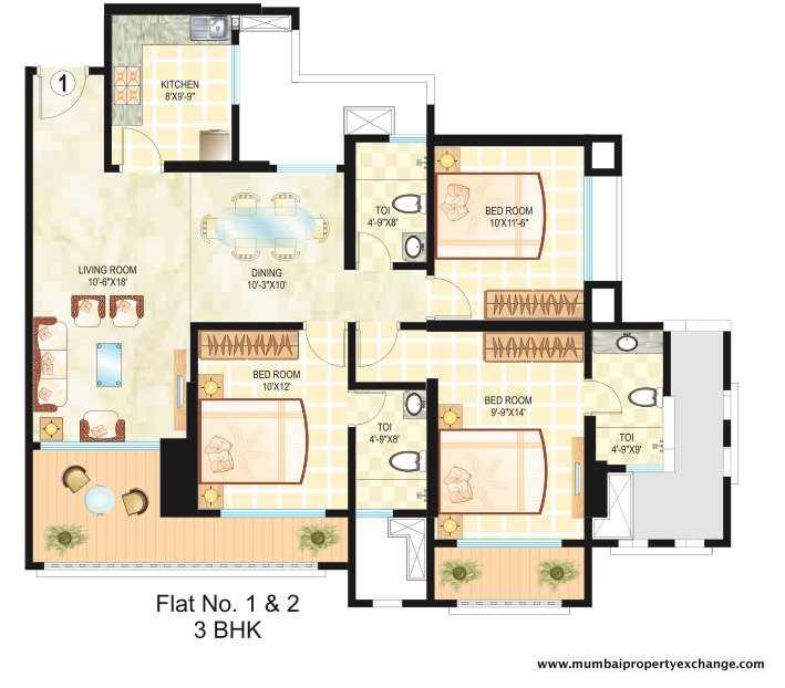 4841 Oth Floor Plan 1  - Dosti Ambrosia, Wadala