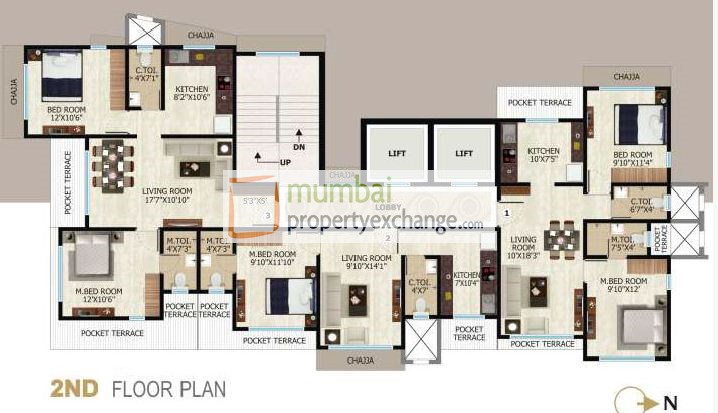 10023 Oth Floor Plan - Khodiyar Apartment, Borivali East