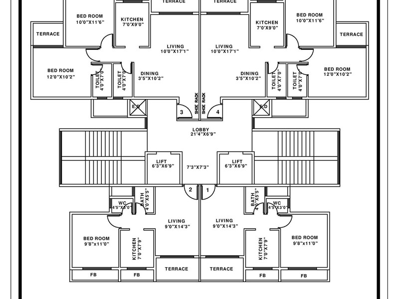Lakhanis Prestige Typical Floor Plan Odd
