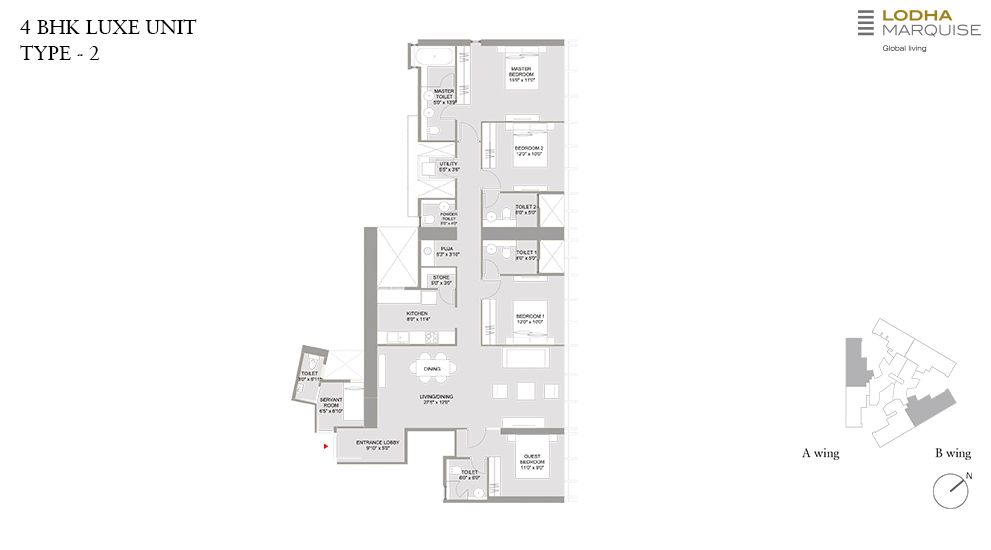 Lodha Marquise 4_BHK_LUXE_UNIT_TYPE_2