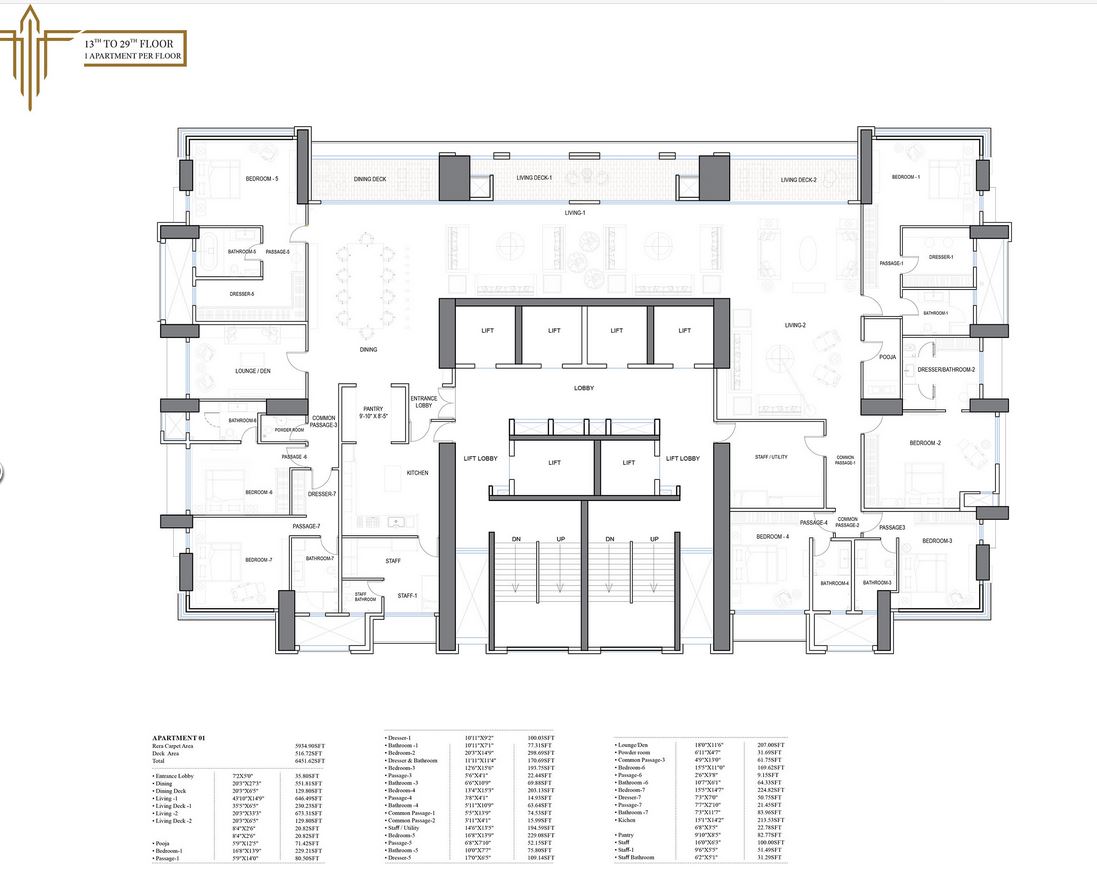 Trinity Vertical 13th-29th Typical Floor Plan