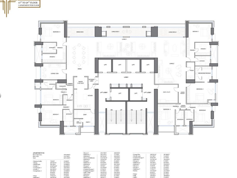 Trinity Vertical 13th-29th Typical Floor Plan