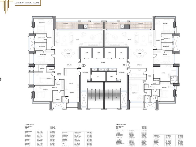 Trinity Vertical Above 29th Typical Floor Plan