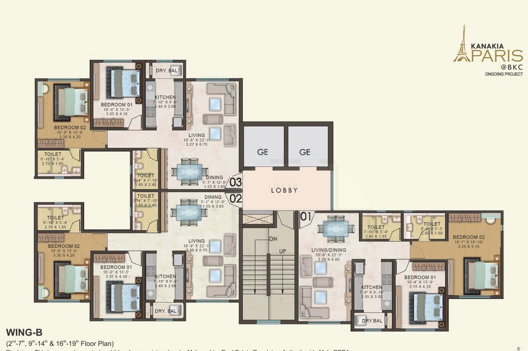 Kanakia Paris Wing B Floor Plan