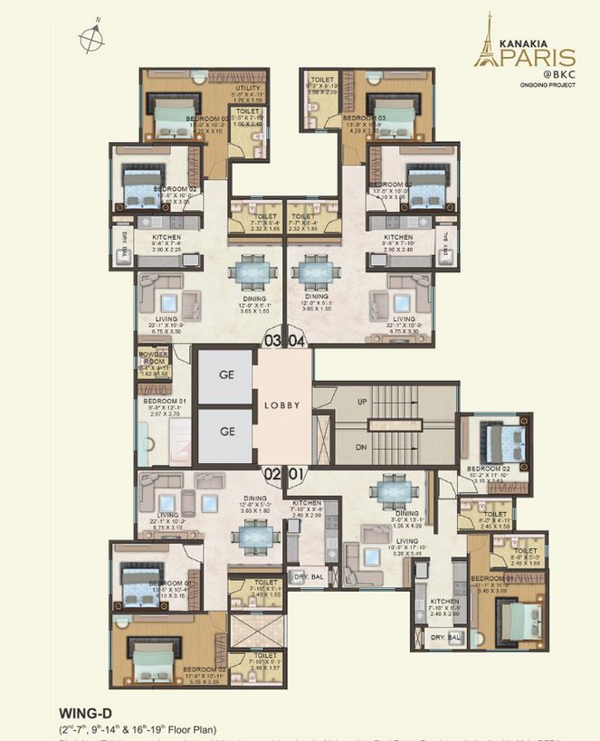Kanakia Paris Wing D Floor Plan