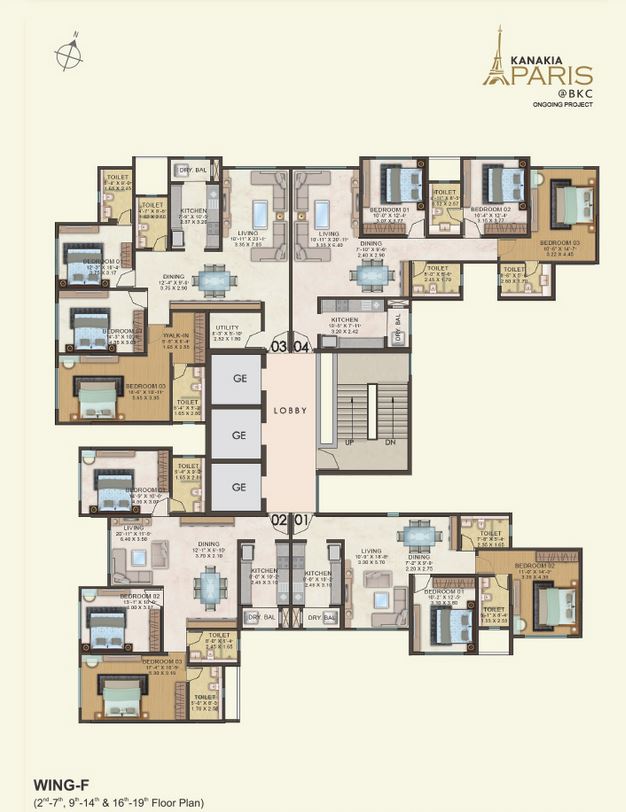 Kanakia Paris Wing F Floor Plan