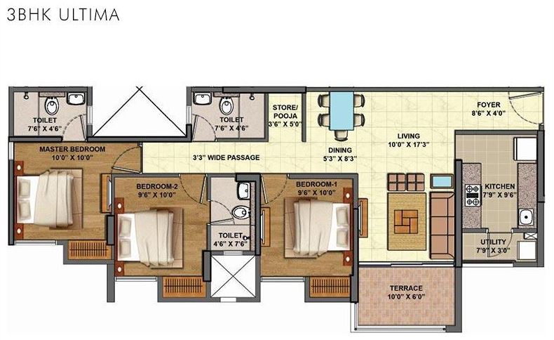 Lodha Palava Downtown 3BHK Ultima Type-2