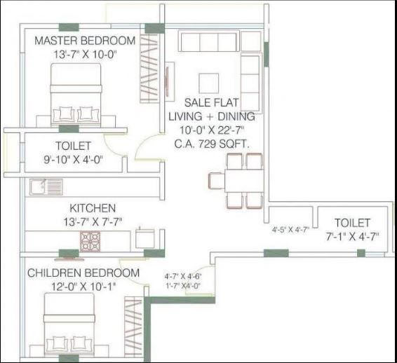 Annexe 2BHK Plan