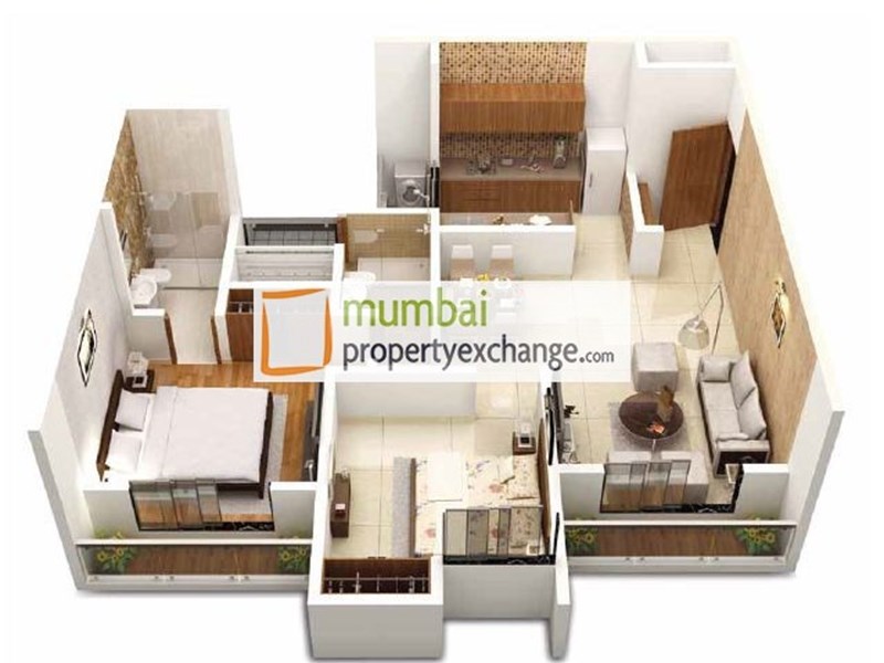 2bhk Ultima 3D View
