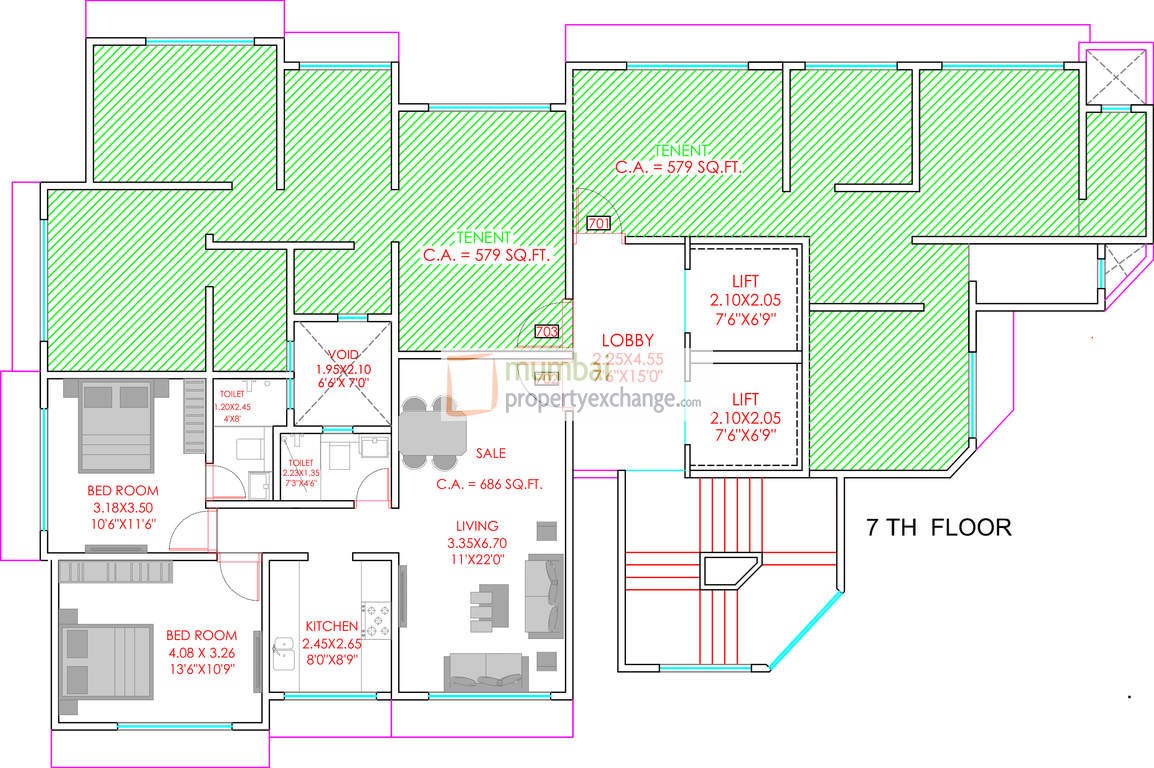 Cluster plan 7th floor