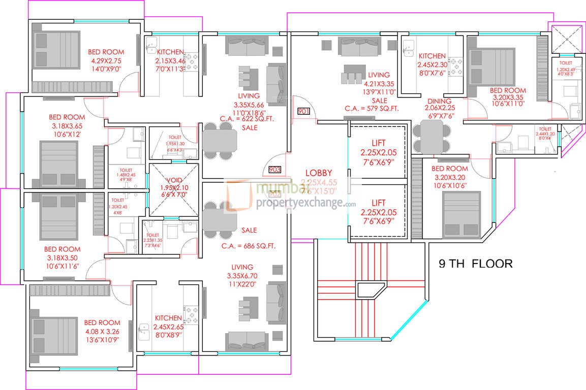 Cluster plan 9th floor