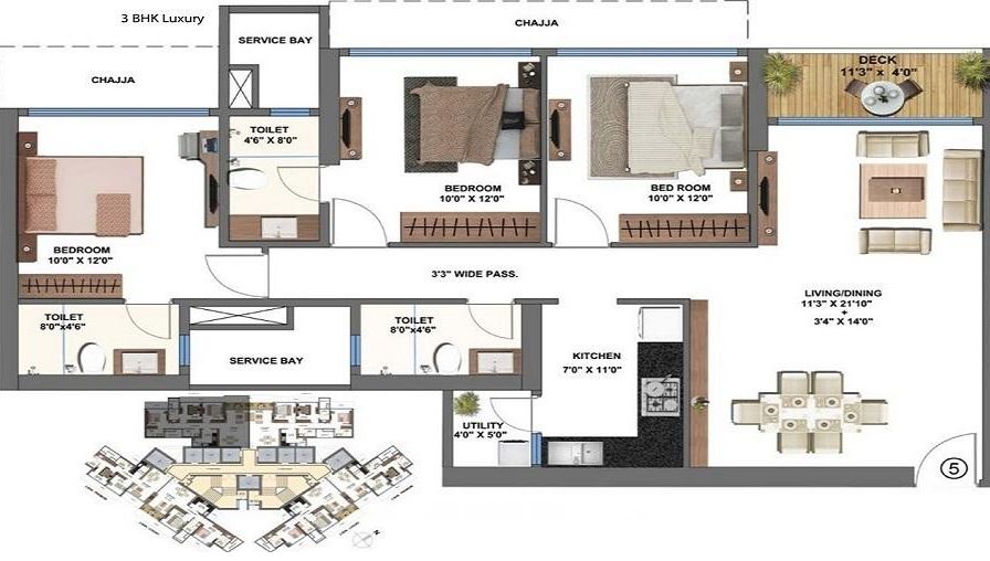 12228 Oth Epsilon 3BHK Plan - Epsilon, Kandivali East