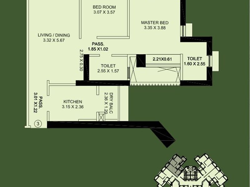 Aveza Tower A - 2BHK (S)
