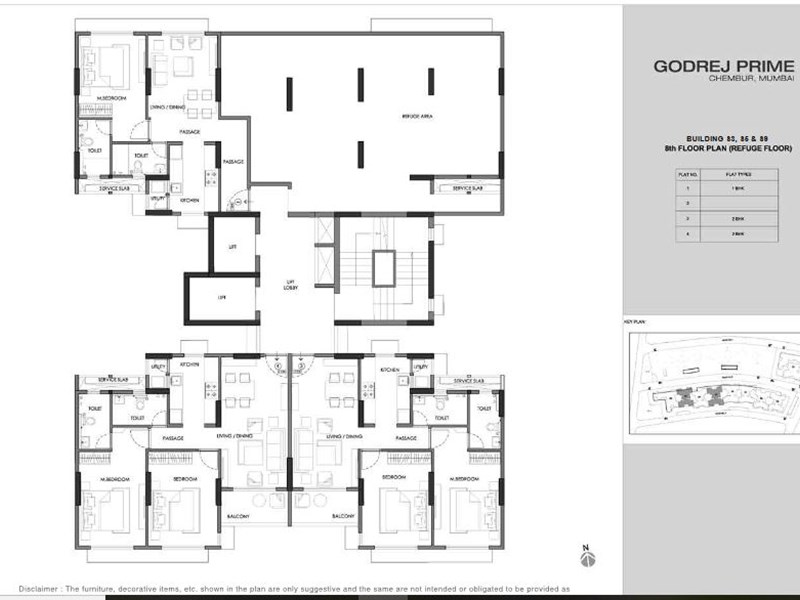 Godrej Prime S3, S5, S9  8th Floor Refuge Plan