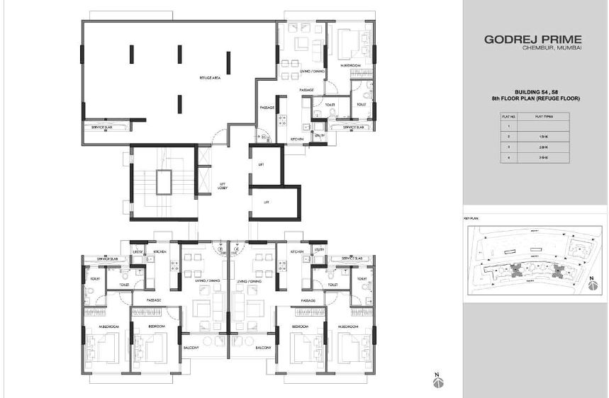 Godrej Prime S4, S8 8th Floor Refuge Plan