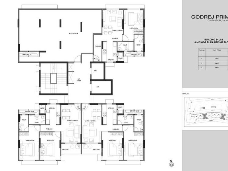 Godrej Prime S4, S8 8th Floor Refuge Plan