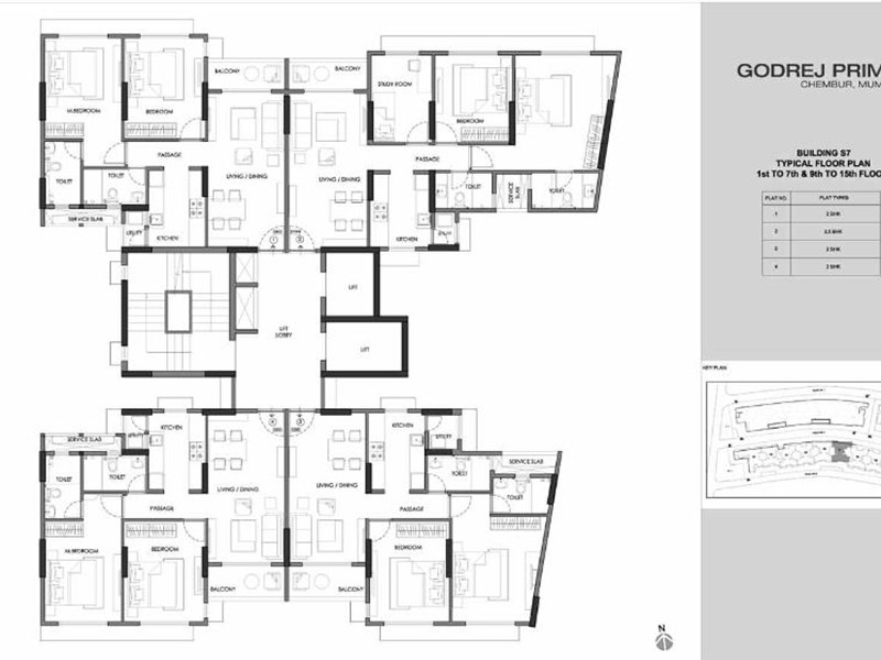 Godrej Prime S7 Typical Floor Plan-2