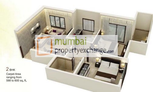 2 BHK Floor Plan