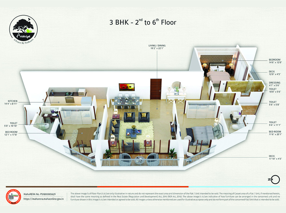 Tridhaatu Aranya 3BHK Plan 2nd-6th