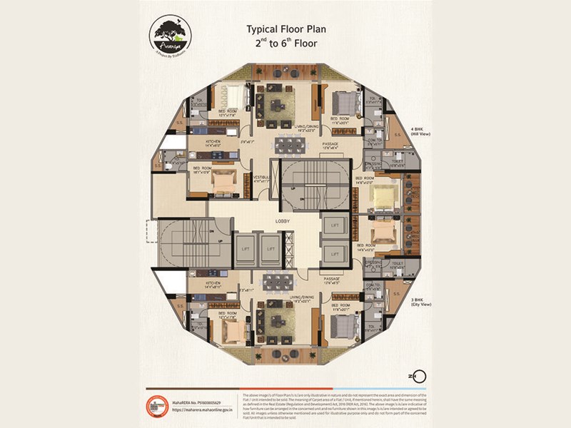 Tridhaatu Aranya Typical Floor Plan 2nd-6th floor