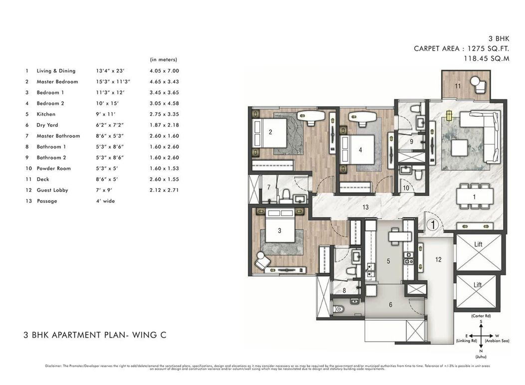 Rustomjee Paramount Khar(W) Wing C 3BHK