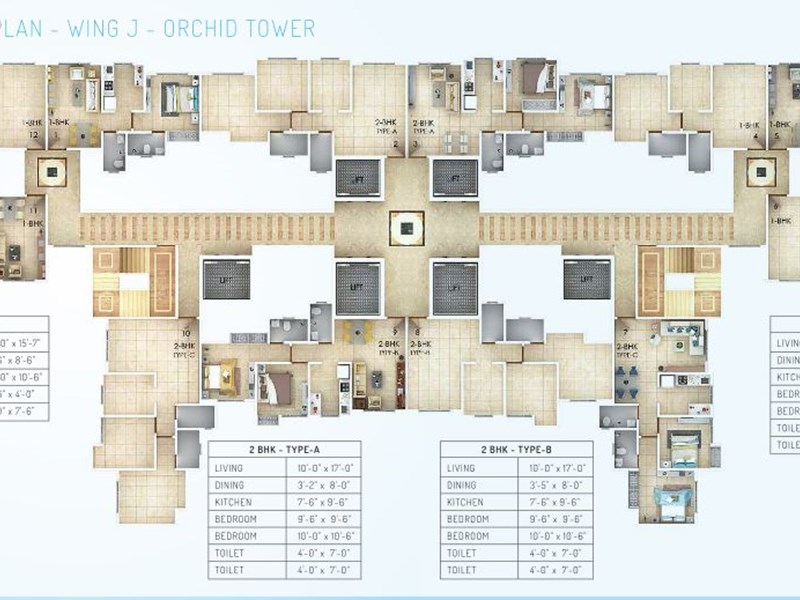 Mahavir Kalpavruksha Typical Floor Plan Tower J (Orchid)