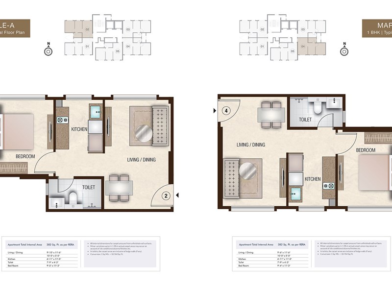 Hiranandani Gardens Powai Maple A- 1BHK-Typical Floor Plan