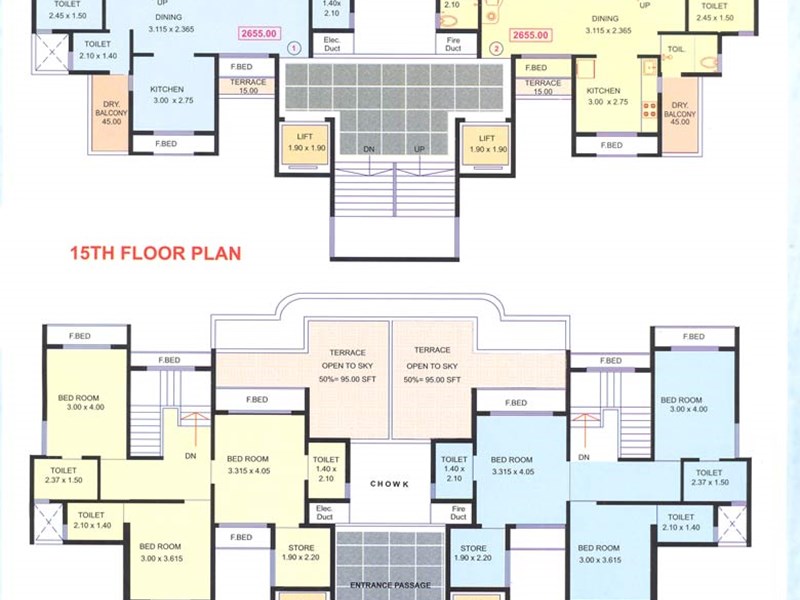 15th and 16th floor plan