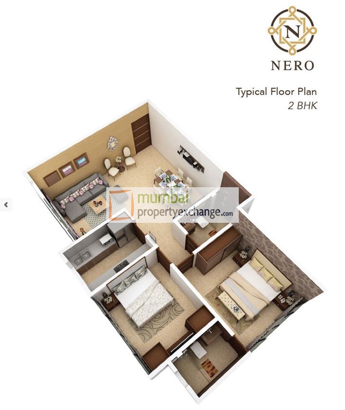 2BHK Floor Plan 