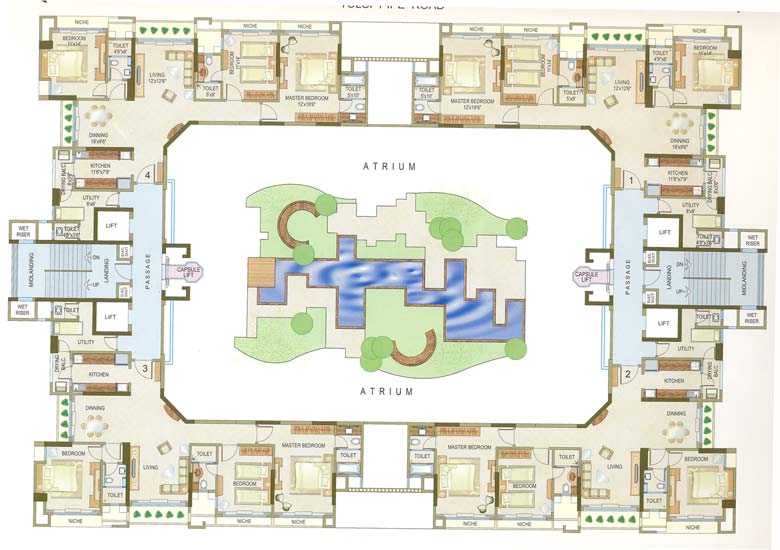 Typical Floor Plan- 3BHK