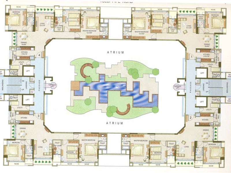Typical Floor Plan- 3BHK