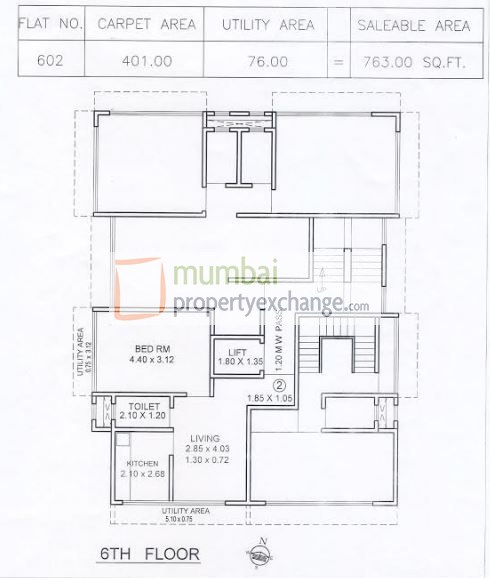 1 BHK Floor Plan