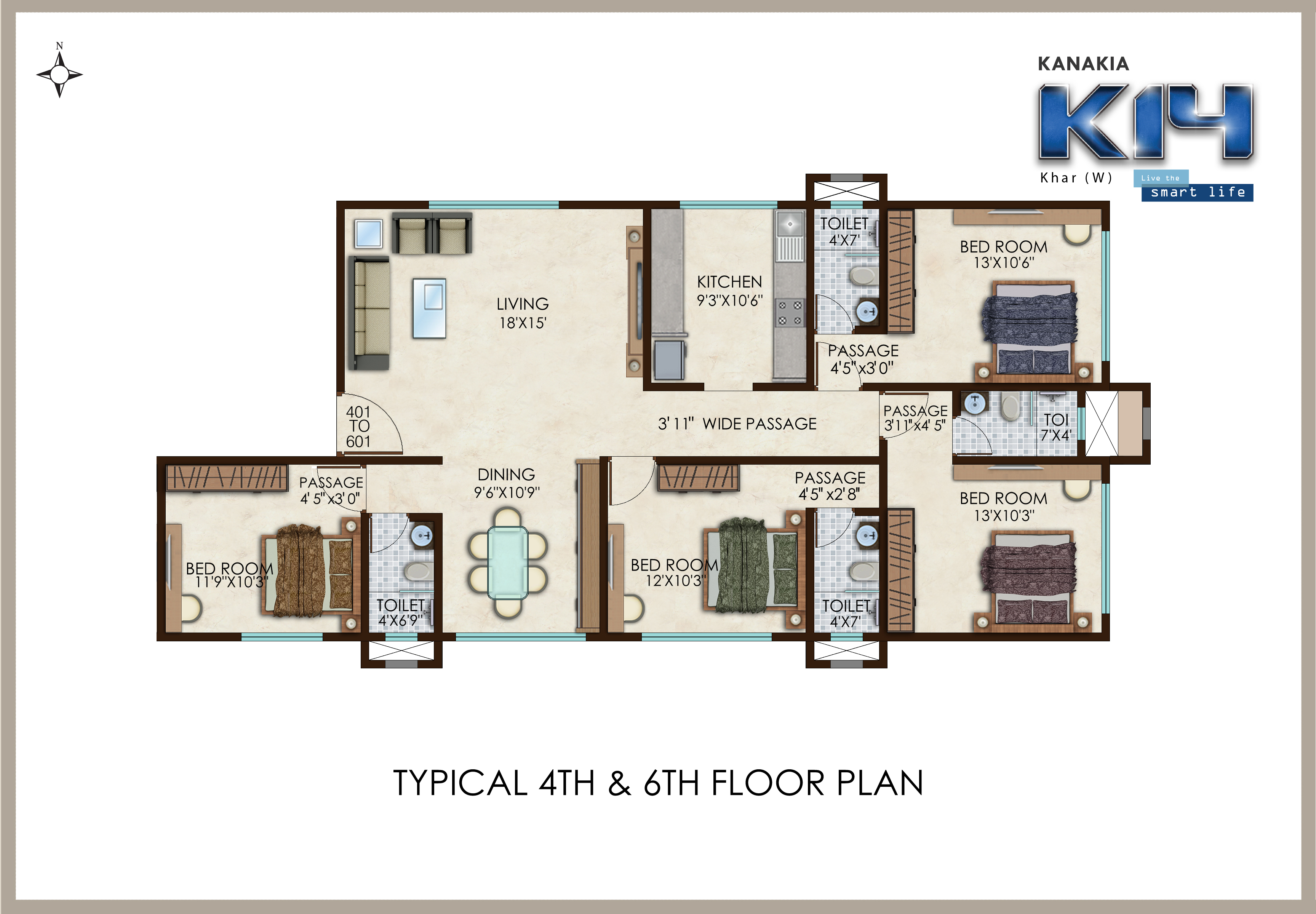 Floor Plan 4BHK 