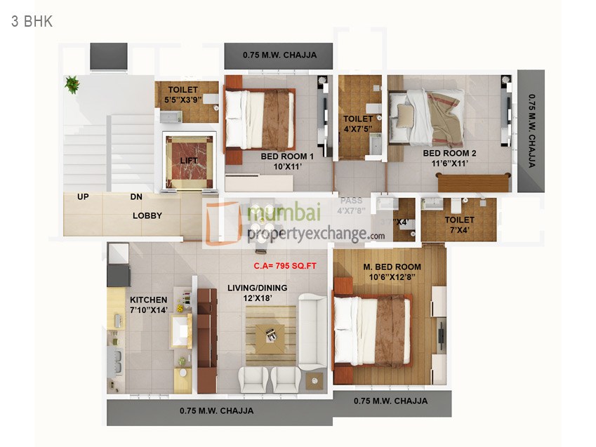 Flat on rent in Modispaces Oyster, Malad West