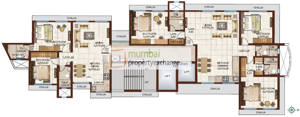 Flat on rent in Royal Pearl, Malad West