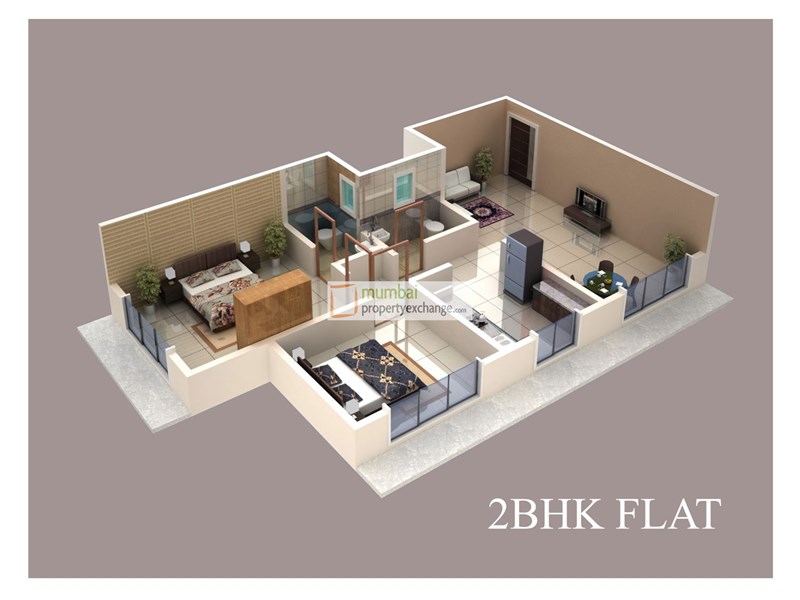 2 BHK Floor plan