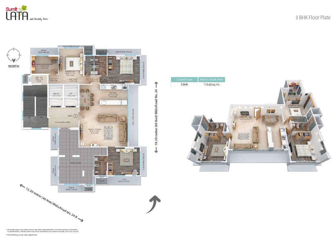 Sumit Lata 3BHK Plans
