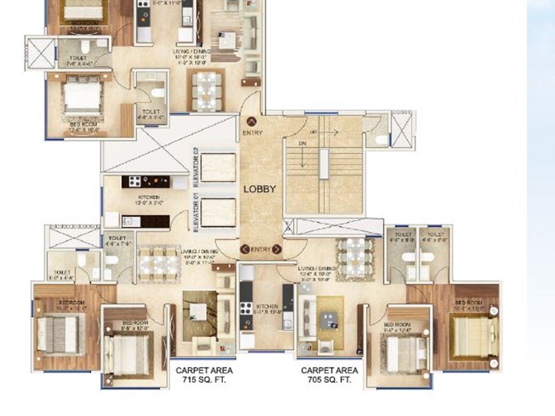 Aaradhya Residency Typical Floor Plan