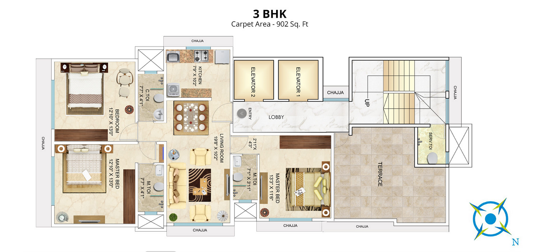 3BHK