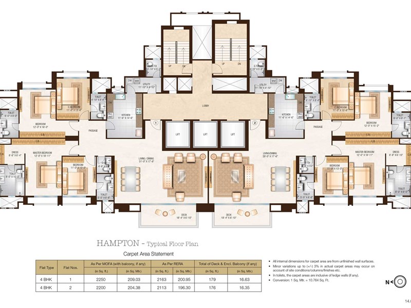 One Hiranandani Park Hampton Typical Floor Plan