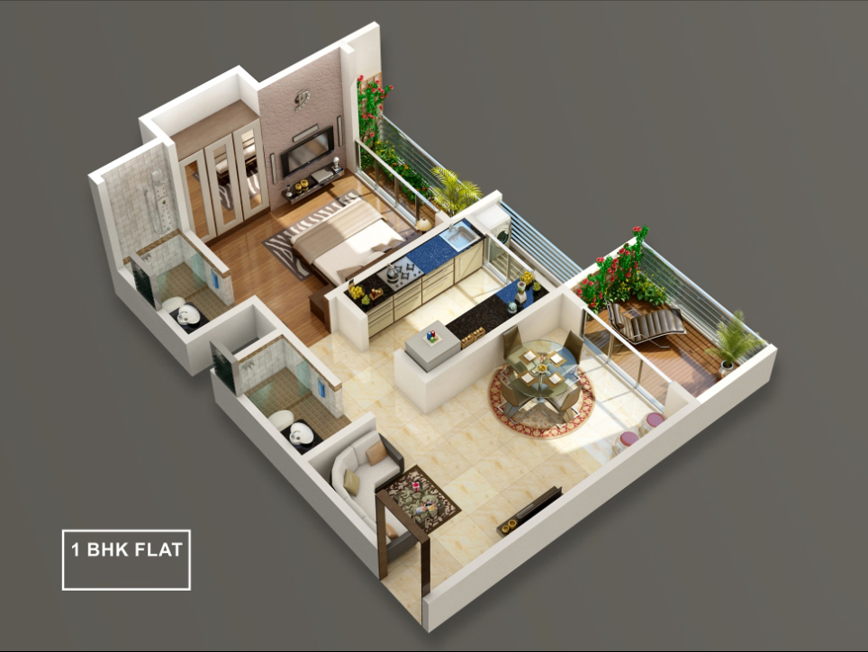 Sound Delight 1BHK Plan