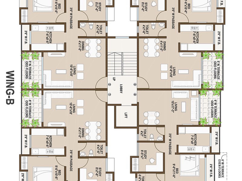 Sound Delight Wing B Typical Floor Plan