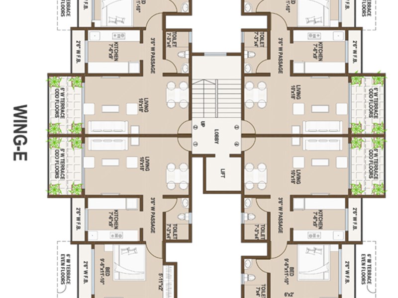 Sound Delight Wing E Typical Floor Plan