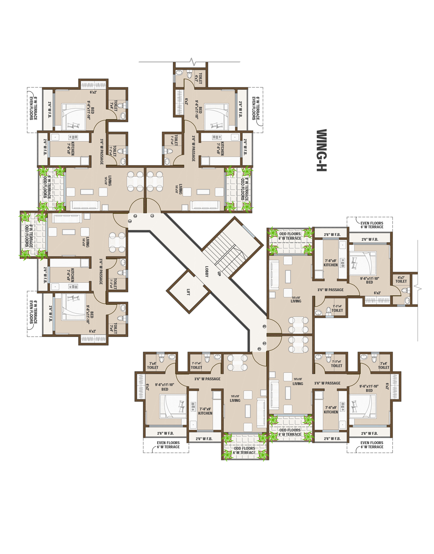 Sound Delight Wing H Typical Floor Plan