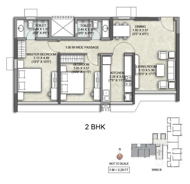 Kalpataru Yashodhan 2BHK Wing B