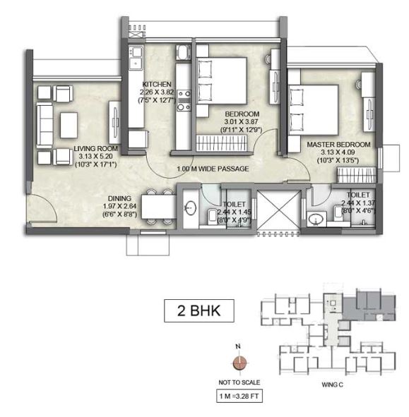 Kalpataru Yashodhan 2BHK Wing C
