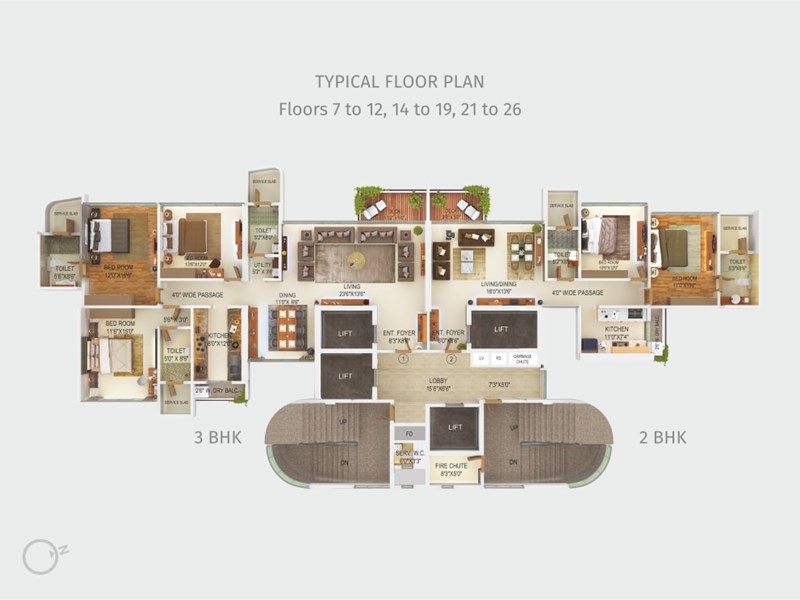 Tridhaatu Kshitij Typical Floor Plan -2