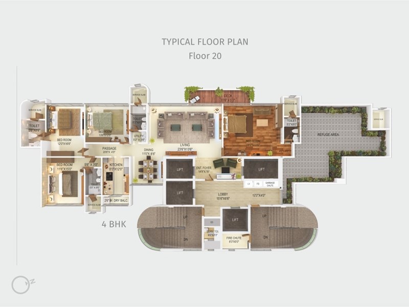 Tridhaatu Kshitij Typical Floor Plan -3