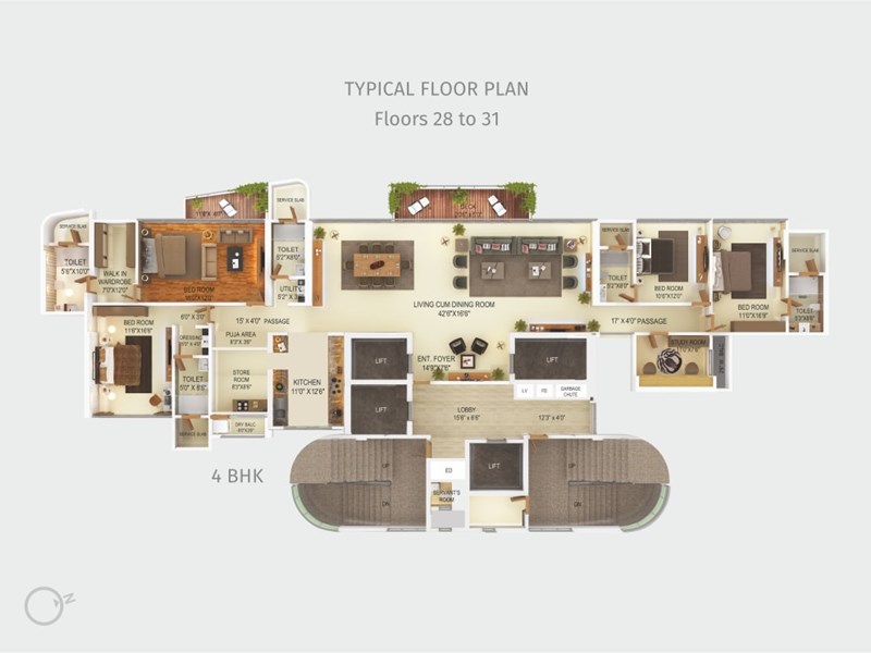 Tridhaatu Kshitij Typical Floor Plan -4